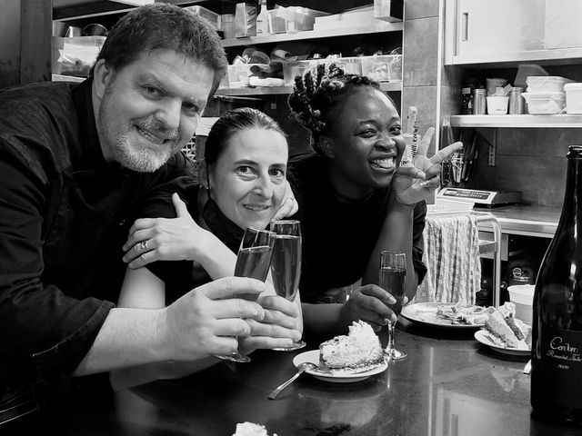 Le Gavroche L'équipe après un gros service