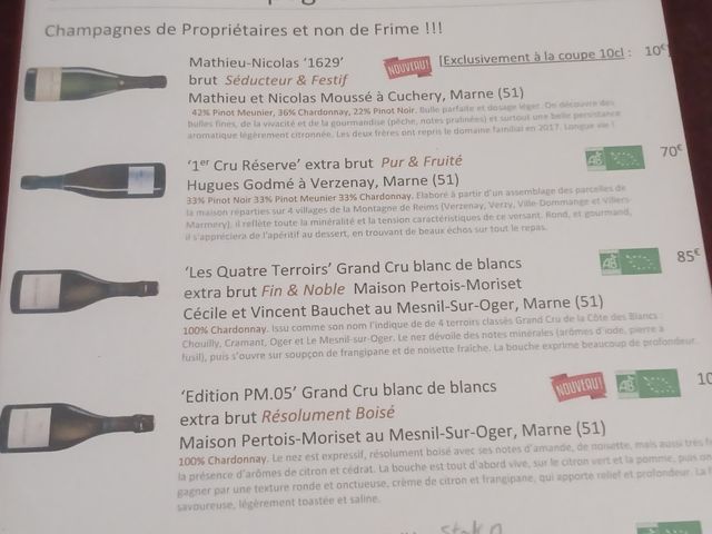 Le Gavroche Page des Champagnes